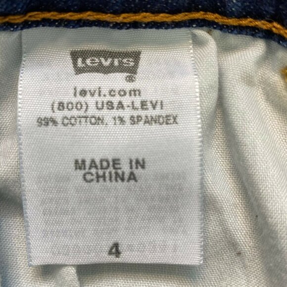 Levi’s Women’s Cutoff Distressed Denim Jean Shorts 4 Dark Blue Casual Summer - Picture 6 of 8